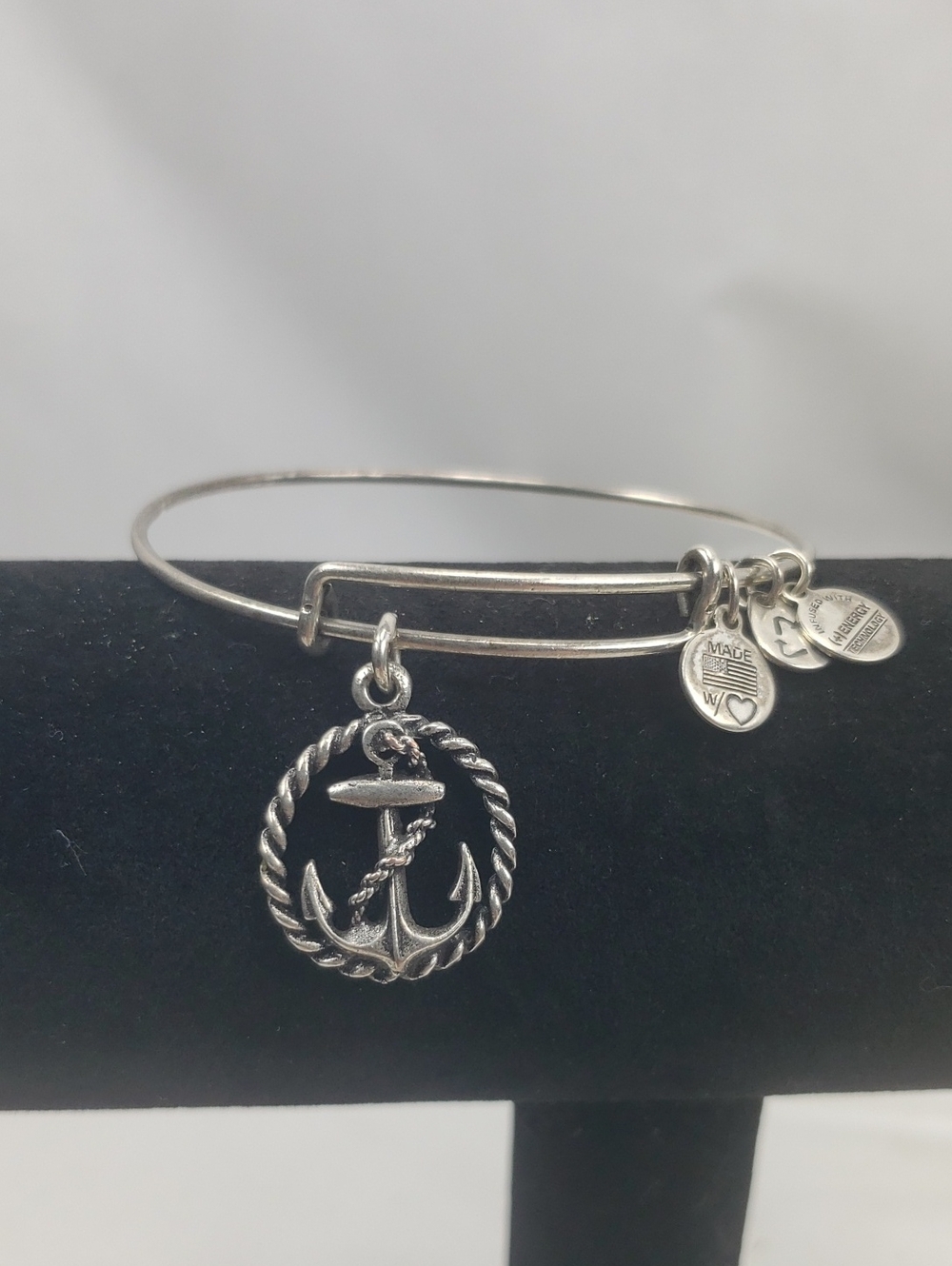Alex and Ani Anchor Bracelet Bangle Silver Tone